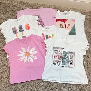 J. Crew Kids' Graphic Tees in Pink and White